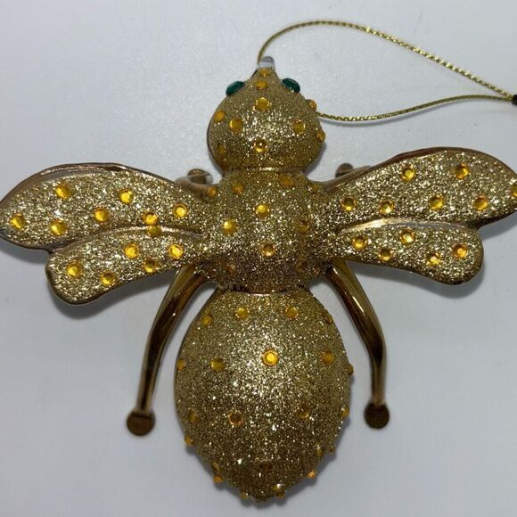 New in box Joan Rivers blown glass bee ornament gold XXV 2015 - Picture 2 of 8